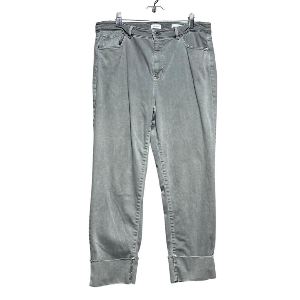 J. Jill Women's Gray High Rise Straight Leg Cropped Casual Cuffed Jeans Size 12